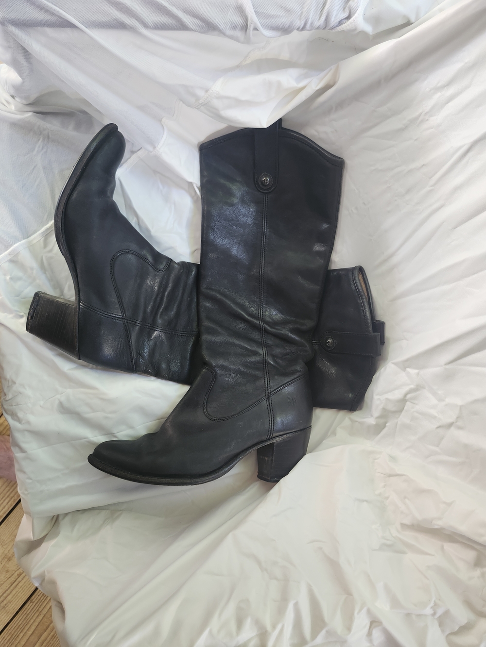 Frye Black Leather Boots - Women